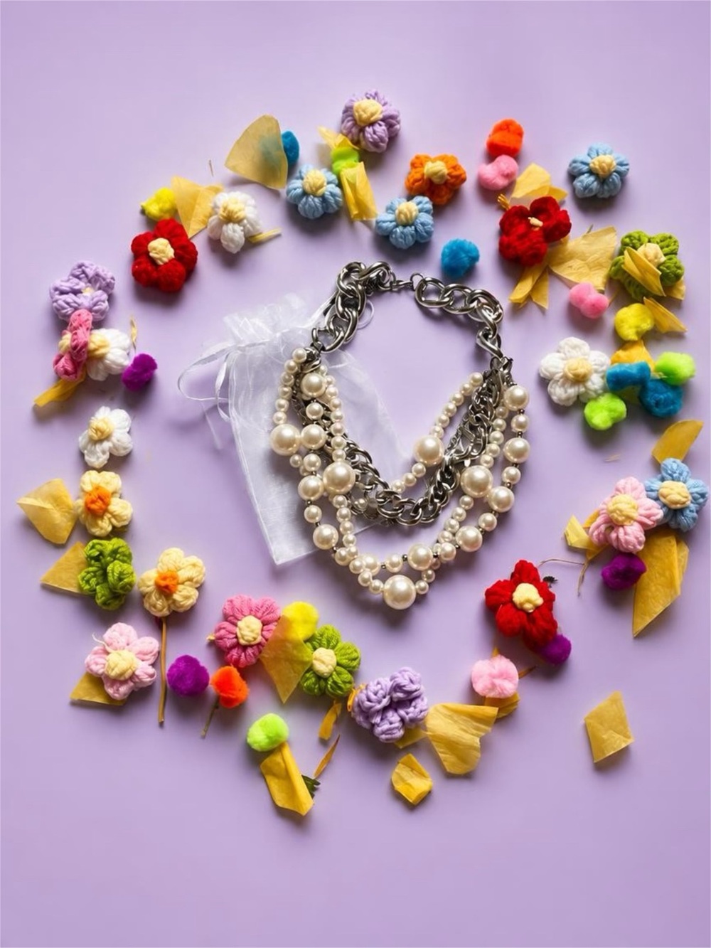 Layered Pearl & Silver Chain Necklace